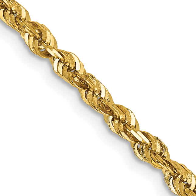 14K Ultra Diamond-cut Rope with Lobster Clasp Chain, 18 x 2.75mm