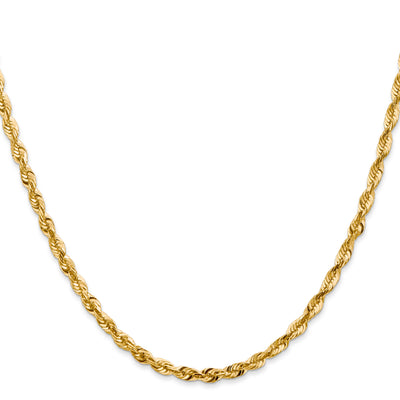 14K Ultra Diamond-cut Rope with Lobster Clasp Chain, 20 x 4mm