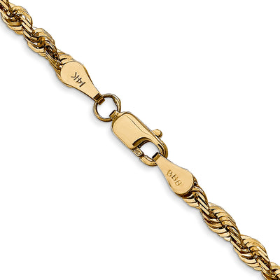 14K Ultra Diamond-cut Rope with Lobster Clasp Chain, 20 x 4mm