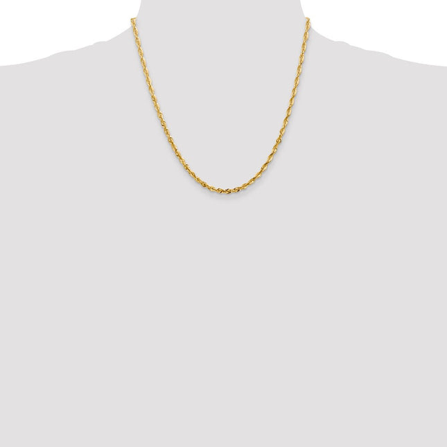 14K Ultra Diamond-cut Rope with Lobster Clasp Chain, 20 x 4mm