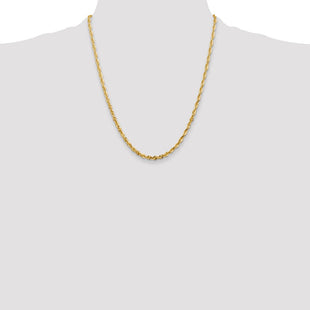14K Ultra Diamond-cut Rope with Lobster Clasp Chain (Style EXL030-22)