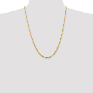 14K Ultra Diamond-cut Rope with Lobster Clasp Chain (Style EXL030-24)