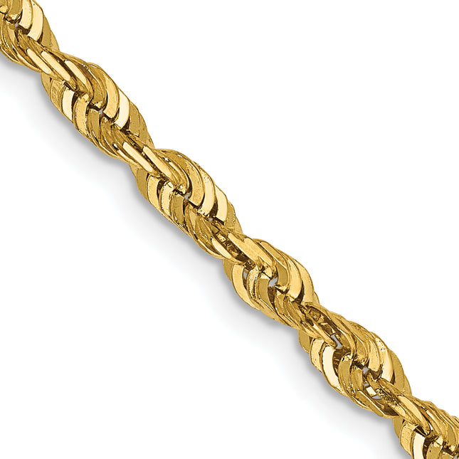 14K Ultra Diamond-cut Rope with Lobster Clasp Chain, 20 x 4mm