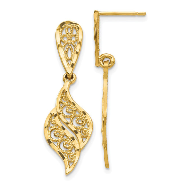 14k Yellow Gold Earrings Style F989 - Classique Jewelry Inc.