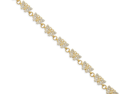 14k Yellow & Rhodium Bracelets Style FB1049 - Classique Jewelry Inc.