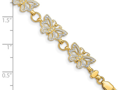 14k Yellow & Rhodium Bracelets Style FB1049 - Classique Jewelry Inc.