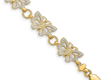 14k Yellow & Rhodium Bracelets Style FB1049 - Classique Jewelry Inc.