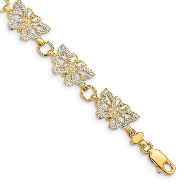 14k Yellow & Rhodium Bracelets Style FB1049 - Classique Jewelry Inc.