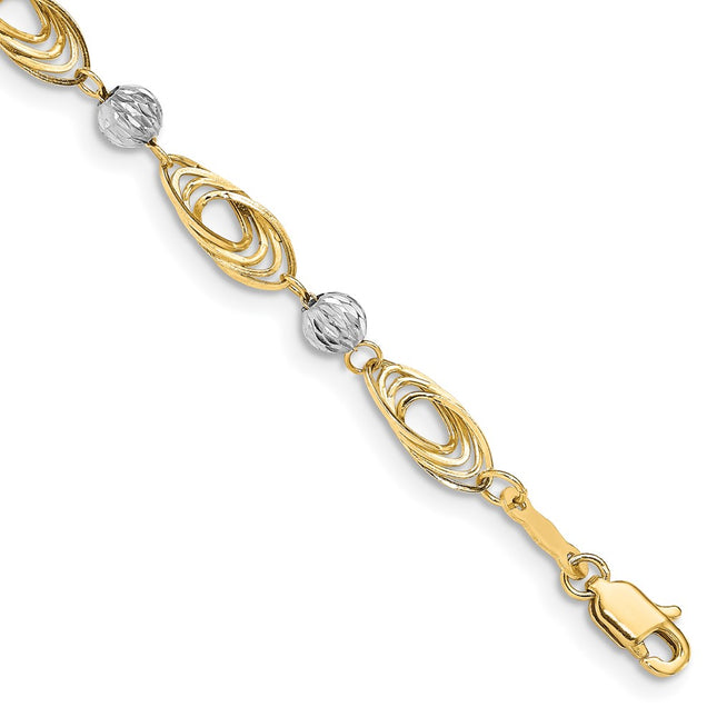 14k Two-tone Bracelets Style FB1349 - Classique Jewelry Inc.