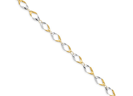 14k Yellow & Rhodium Bracelets Style FB1354 - Classique Jewelry Inc.