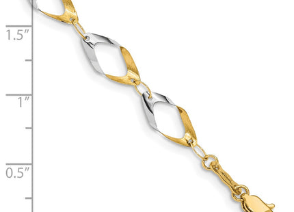 14k Yellow & Rhodium Bracelets Style FB1354 - Classique Jewelry Inc.