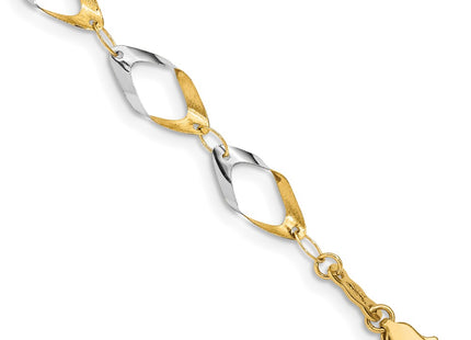14k Yellow & Rhodium Bracelets Style FB1354 - Classique Jewelry Inc.