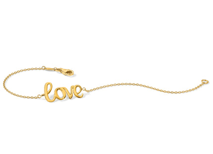 14K Polished LOVE Script Bracelet
