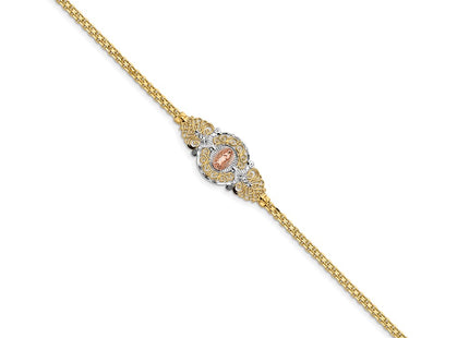 14k Two-tone Chain Bracelets Style FB1455 - Classique Jewelry Inc.