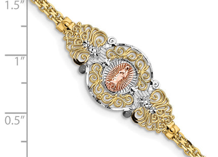 14k Two-tone Chain Bracelets Style FB1455 - Classique Jewelry Inc.