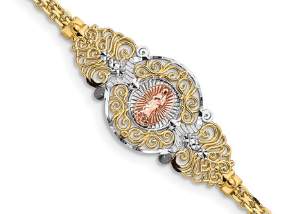 14k Two-tone Chain Bracelets Style FB1455 - Classique Jewelry Inc.