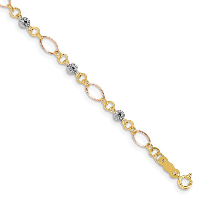 14k Tri-Color Bracelets Style FB1467Y - Classique Jewelry Inc.