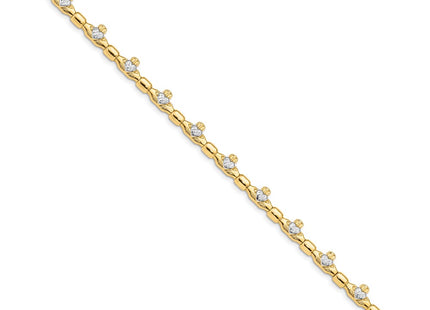 14k Yellow & Rhodium Bracelets Style FB1496 - Classique Jewelry Inc.