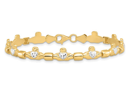 14k Yellow & Rhodium Bracelets Style FB1496 - Classique Jewelry Inc.