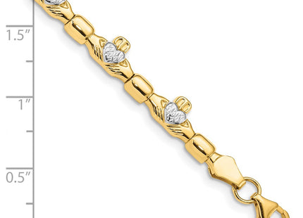 14k Yellow & Rhodium Bracelets Style FB1496 - Classique Jewelry Inc.