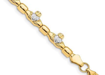 14k Yellow & Rhodium Bracelets Style FB1496 - Classique Jewelry Inc.