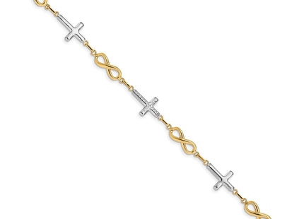 14k Yellow & Rhodium Bracelets Style FB1500 - Classique Jewelry Inc.