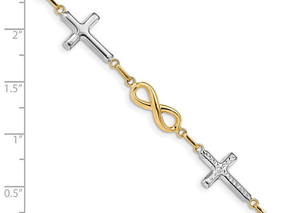 14k Yellow & Rhodium Bracelets Style FB1500 - Classique Jewelry Inc.