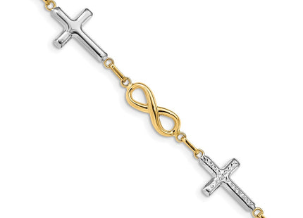 14k Yellow & Rhodium Bracelets Style FB1500 - Classique Jewelry Inc.