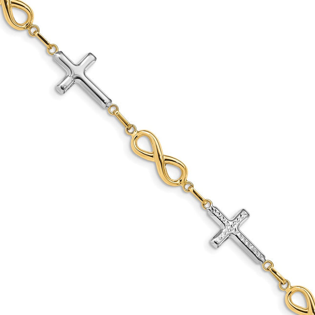14k Yellow & Rhodium Bracelets Style FB1500 - Classique Jewelry Inc.