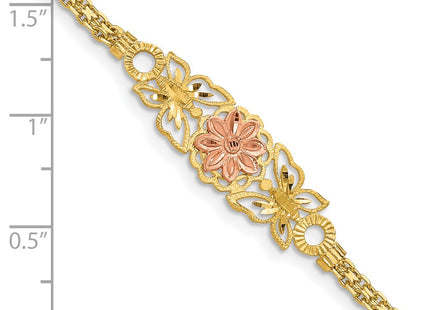 14k Two-tone Chain Bracelets Style FB1524 - Classique Jewelry Inc.