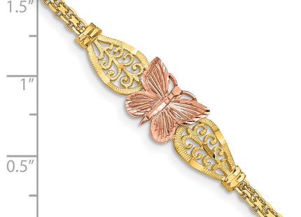 14k Two-tone Chain Bracelets Style FB1525 - Classique Jewelry Inc.