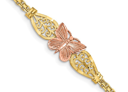 14k Two-tone Chain Bracelets Style FB1525 - Classique Jewelry Inc.