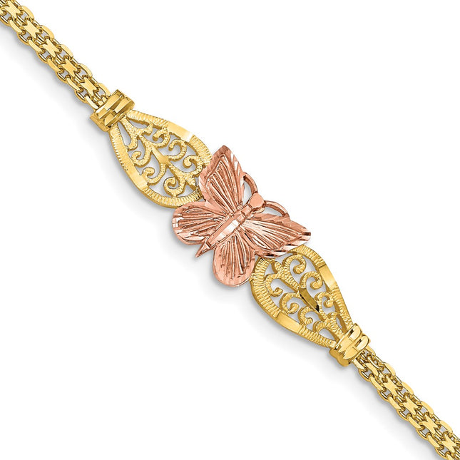 14k Two-tone Chain Bracelets Style FB1525 - Classique Jewelry Inc.