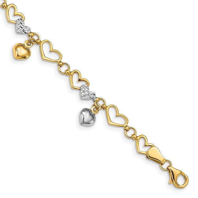 14k Yellow & Rhodium Bracelets Style FB1541 - Classique Jewelry Inc.