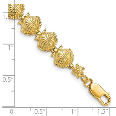 14K Polished Scallop Shell Bracelet