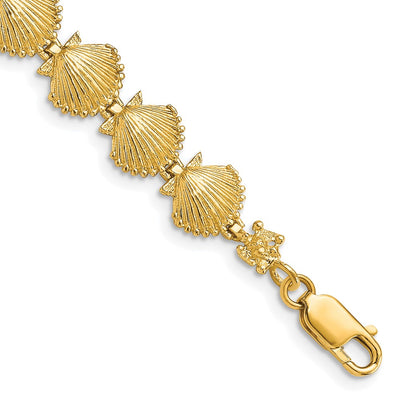 14K Polished Scallop Shell Bracelet