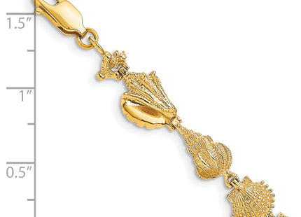 14k Polished Assorted Sea Shells
