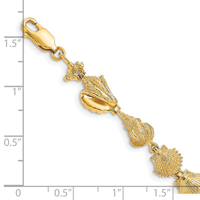 14K Polished Assorted Sea Shells