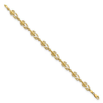 14K Textured Lobster Bracelet