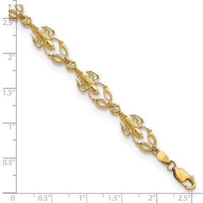 14K Textured Lobster Bracelet