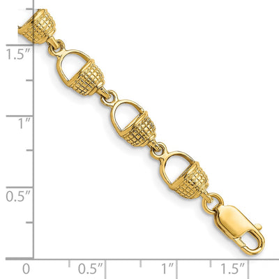 14K Polished Nantucket Basket Bracelet