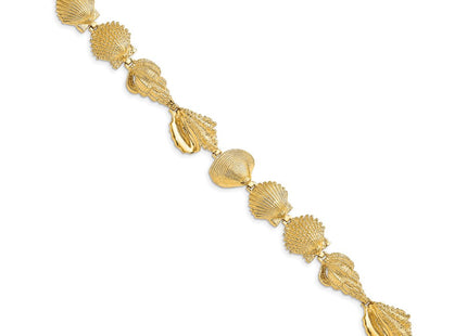 14k Polished Assorted Sea Shells 7. Bracelet (Style FB1709-7.25)