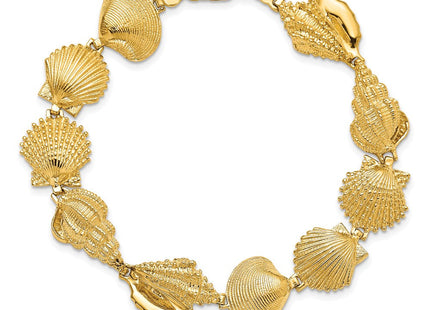 14k Polished Assorted Sea Shells 7. Bracelet (Style FB1709-7.25)