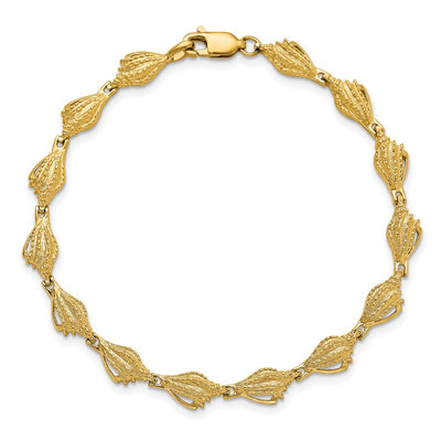 14K Textured Conch Shell Bracelet
