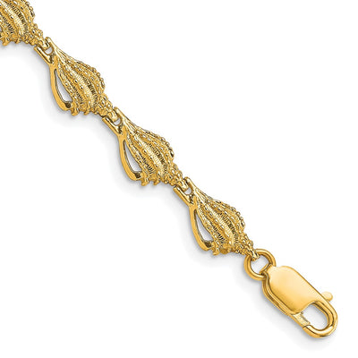 14K Textured Conch Shell Bracelet