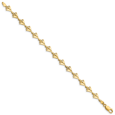 14K Polished Sailboat Bracelet
