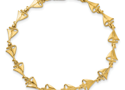 14k Polished Sailboat Bracelet