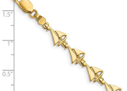 14k Polished Sailboat Bracelet