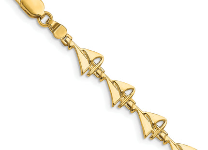14k Polished Sailboat Bracelet