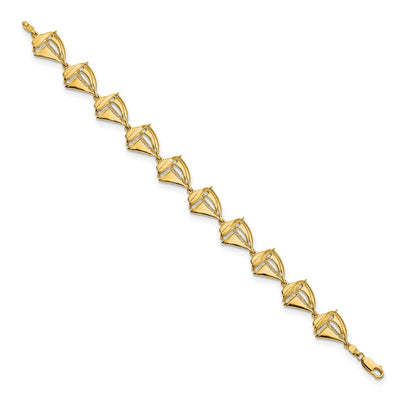 14K Polished Sailboat Bracelet